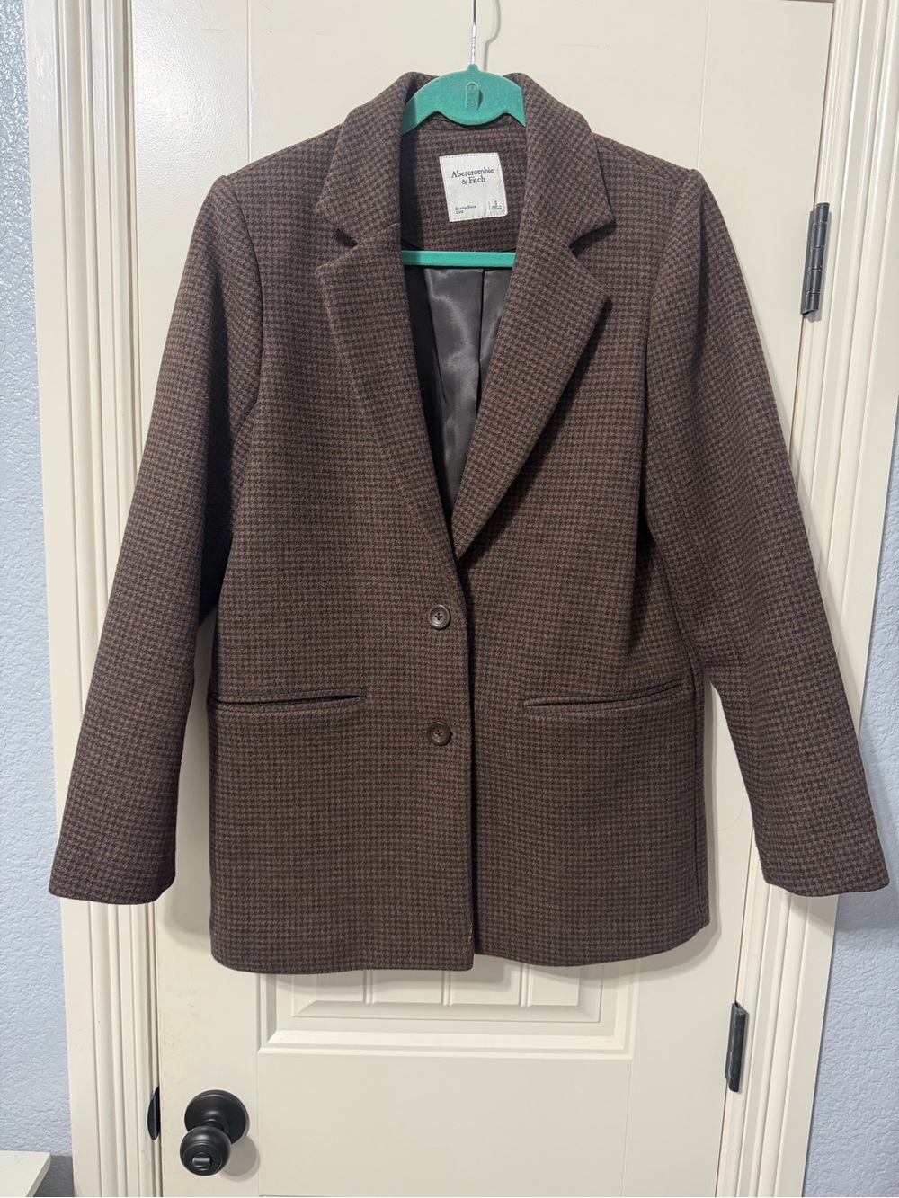Abercrombie & Fitch Brown Houndstooth Women's Coat